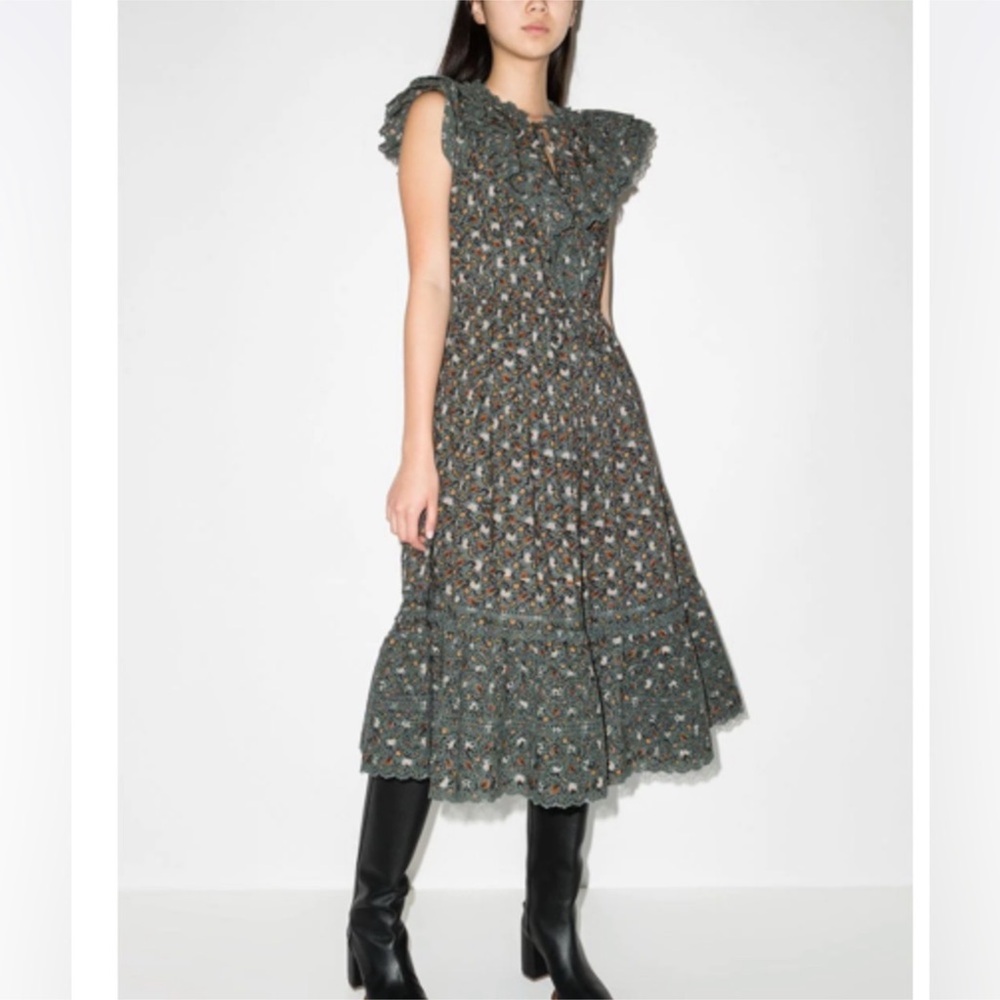 Ulla Johnson Floral Yvette Midi Dress Sz 10